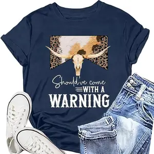 Western Shirts for Women Cowboy Tshirt Country Themed Tee Tops