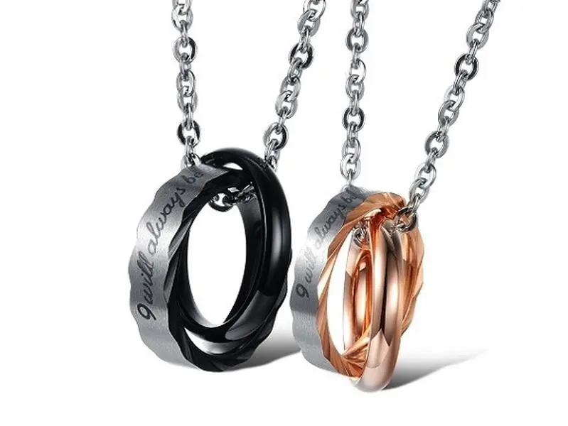 I’ll Always Be With You - Couples Necklace / His and Her / Matching Necklaces / Couples Jewelry / Anniversary Gifts / Valentine's Day Gift / Couples Gift / Boyfriend and Girlfriend / Long Distance Relationship / Matching Jewelry