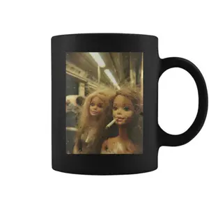 Creepy Doll Aesthetic Mug – Dark Humor Coffee Mug, Weirdcore Vintage Photo Cup, Gothic Meme Ceramic Mug for Horror & Art Lovers