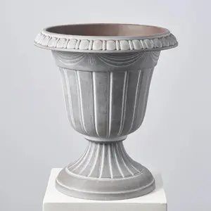 Large Faux Stone Pedestal Outdoor Urn Filler Pot