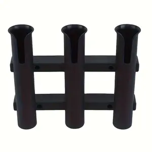 Secure Your Fishing Rods with our Three-Tube Plastic Holder - Perfect for Boats and Kayaks! Rod Holders