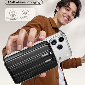 【10000mAh】Magsafe Portable Charger 10000mAh with Foldable Stand PD 22.5W Fast Charging for iPhone 17/16/15/14/13/12 Series Black