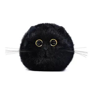 Fluffy Black Cat Bag Plush Handmade Cat Purse Kawaii Bag Cute Bag Kawaii Stuff Kawaii Clothes Christmas Gift