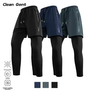 Men’s dual-use quick-dry stretch sports pants featuring an elastic waistband that hugs the waist without feeling tight, plus a built-in phone pocket and a practical towel loop—easy storage and peace of mind. Highly elastic, breathable fabric for all seaso