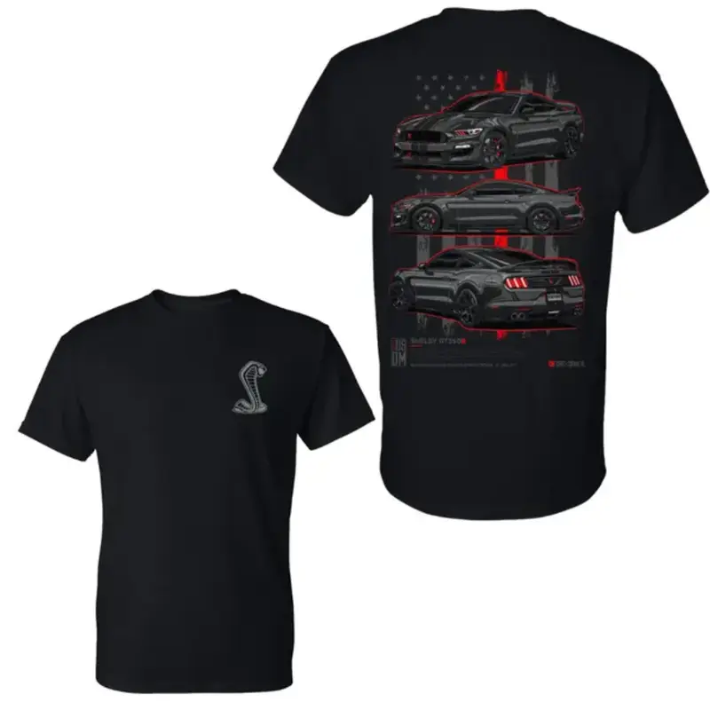 180g[100%cotton][ MADE IN US ] Ford Mustang Shelby GT500 T-Shirt, Performance Muscle Car Graphic Tee, Sports Car Shirt for Men, Made in USA Gift for Car Guys