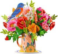 Poppy Blooms Pop Up Flower Bouquet Card