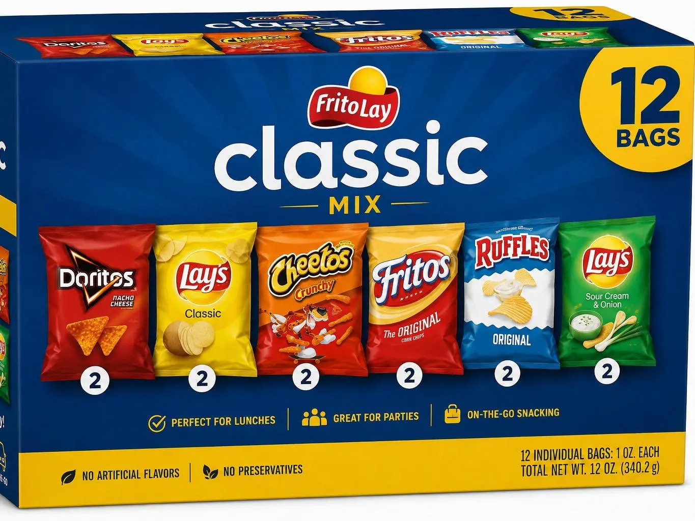 Classic Potato Chip Variety Pack, Assorted Crispy Snack Chips, 12 Count Classic Potato Chip Variety Pack, Assorted Crispy Snack Chips, 12 Count