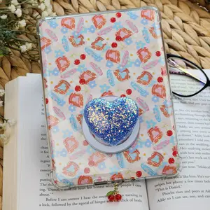 3-Piece Kindle Accessory Set for Clear Case - Coffee and Cherry Blooms