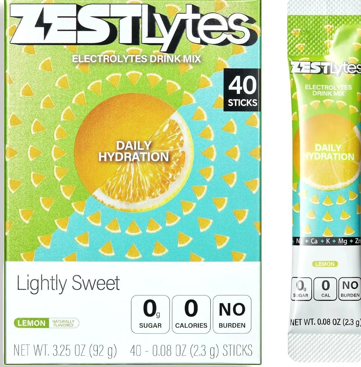 Sugar Free & 0 Calorie Electrolyte Hydration Packets, 40 Sticks Lightly Sweet & Salty Lemon Electrolyte Powder Drink Mix, Daily Liquid Hydration IV Flavors | 5 Vitamins | 5 Electrolytes