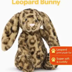 Jellycat Cobblehop Leopard Bunny Stuffed Plush, Cute Bunny Doll, Cozy Gift for Her, Collectible Gift with Dust Bag, NWT