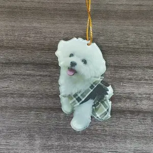 1pc Cute acrylic puppy car decorations are the perfect choice for Christmas trees, couple gifts, home and backpack decorations, Car Hanging Decoration, Car Ornament