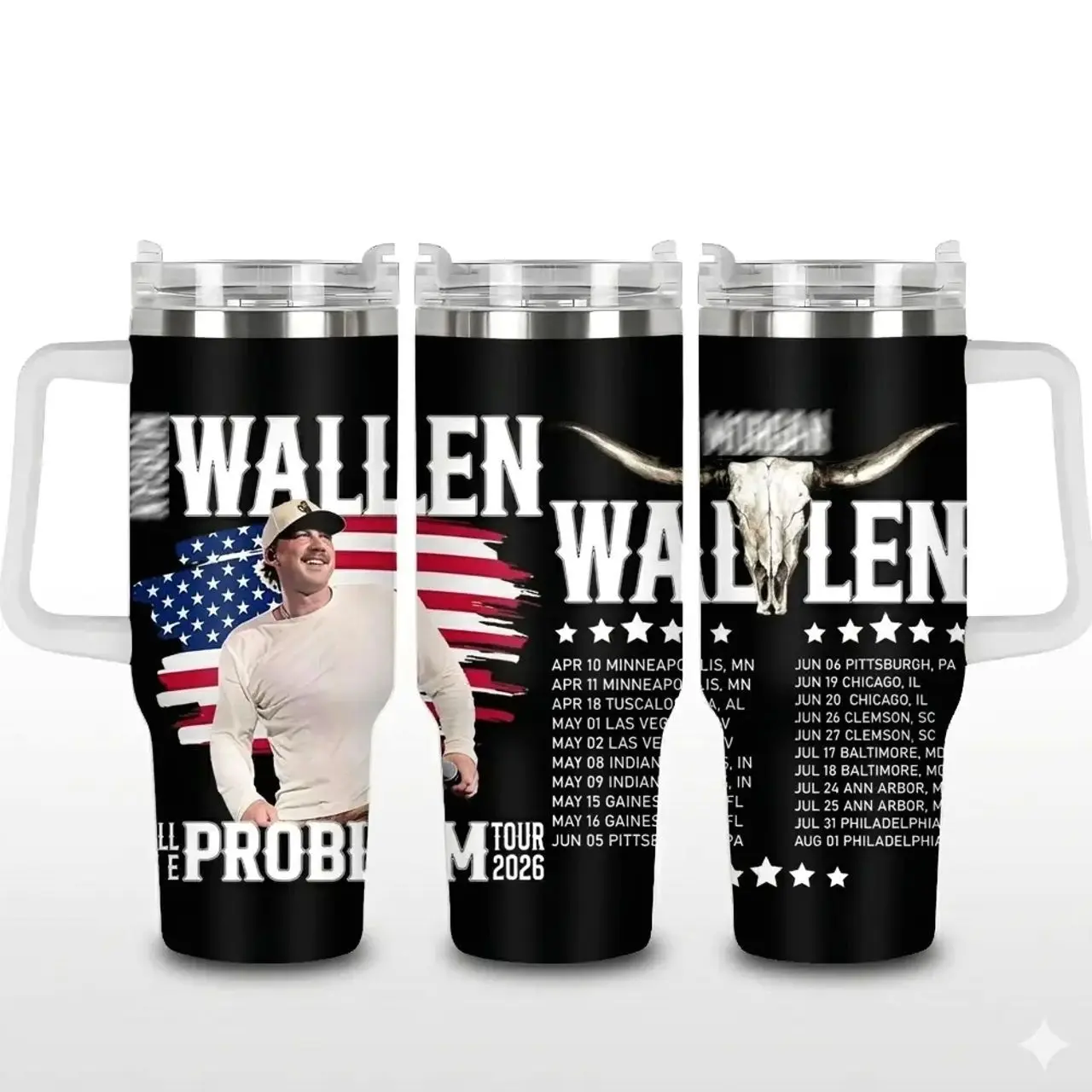 [Elysian Sip] MW-Still The Problem Tour 2026 Merch Detachable Handle Stainless Steel Tumbler - 20oz/30oz/40oz Insulated Leakproof Reusable Travel Mug, Country Music Fan I'm The Problem Album Gift Cup