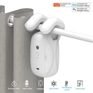 2025 Automatic Curtain Opener - Electric Curtains with Remote Smart Curtain Opener Electronic for Roman/U/T Rails, Bluetooth Curtain Opener with App/Timer, Compatible with Alexa and Google Home