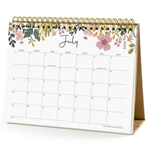 Cabbrix Small Desk Calendar 2025-2026, Standing Flip Desktop Calendar Covers 12 Months Runs from July 2025 to June 2026, Flip Desk Calendars with Stickers and Flower Design 8x6" college  school  supplies weekly overview
