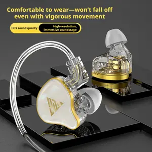 In-ear detachable wired headphones, replaceable cable, high-fidelity audiophile-grade wired noise-canceling headphones.