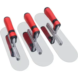 Concrete Set Stainless Pool Trowel 3 PC (14" x 4" & 11"x4" & 10"x3") Flat Finishing Cement Plastering Masonry Construction Hand Kit
