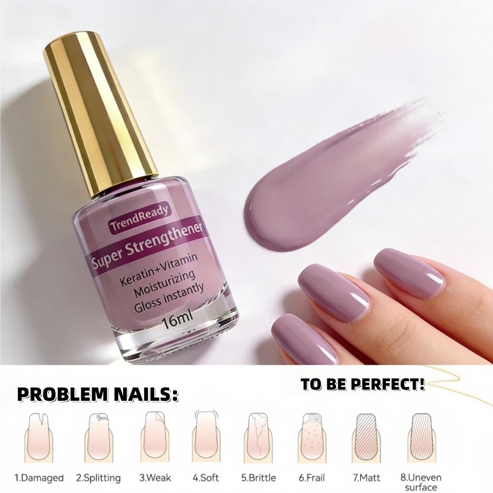 2PCS Nail Strengthener , Splitting, Breaking Nails - Fast Dry Keratin & Natural Protein Hardener, 4-in-1 Nail Polish Care Oil, Alcohol-Free Formula for Instant & 3-Day Nail, Manicure for Hands & Fingers