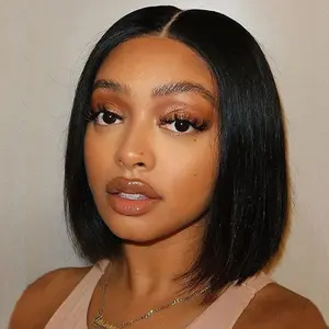 Wear and Go Glueless Bob Wig Human Hair Pre Plucked 4x4 Lace Closure Bob Wigs For Black Women Human Hair Glueless Straight Bob Lace Front Wigs For Beginner Short Wig Human Hair