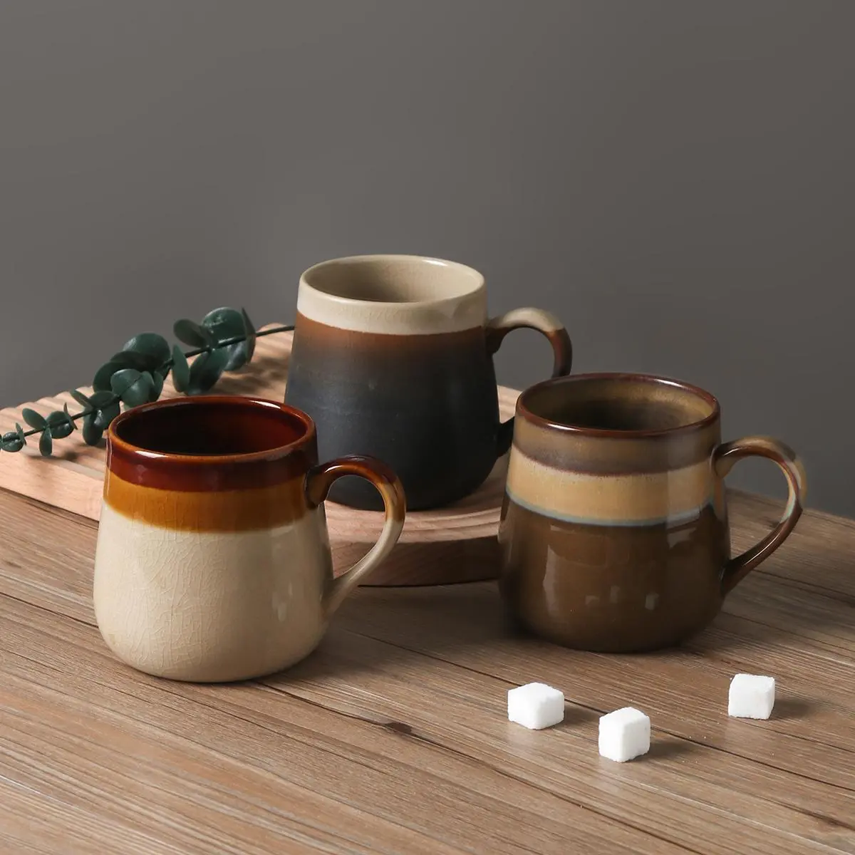 Ceramic Coffee Mug, 3 Counts/set Handmade Coffee Cup, Milk Cup, Ceramic Tea Cup, Household Water Cup, Drinking Cup for Home Office Use, Coffee Cups Gift, Ceramic Beverage Cup