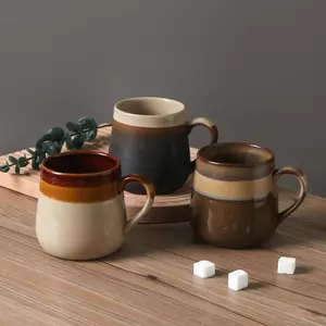 Ceramic Coffee Mug, 3 Counts/set Handmade Coffee Cup, Milk Cup, Ceramic Tea Cup, Household Water Cup, Drinking Cup for Home Office Use, Coffee Cups Gift