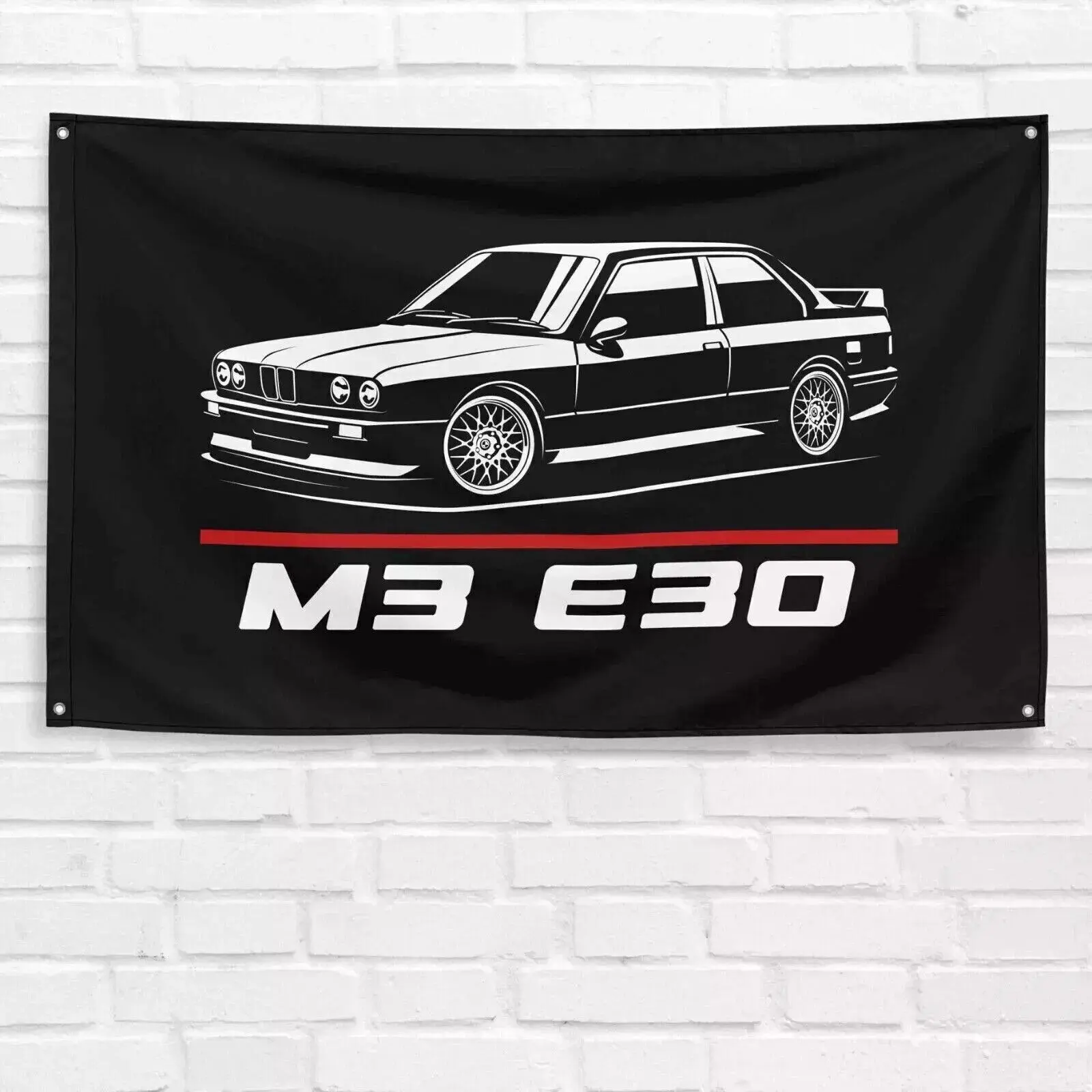 For BMW M3 E30 Enthusiast 3x5 ft Flag Dad Birthday Gift Banner, Party Decoration Supplies, Decor