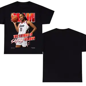 SLAM Sarah Strong UConn Basketball T-Shirt – The Future Is Strong Graphic Tee, Women’s College Hoops Streetwear Shirt, Soft Cotton Unisex Athlete Fan Apparel Gift