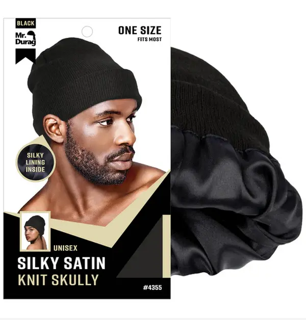 Unisex Contemporary Solid Knit Skully Beanie with Silky Satin Lining, Lightweight Cap for Smooth Hair & Everyday Fashion