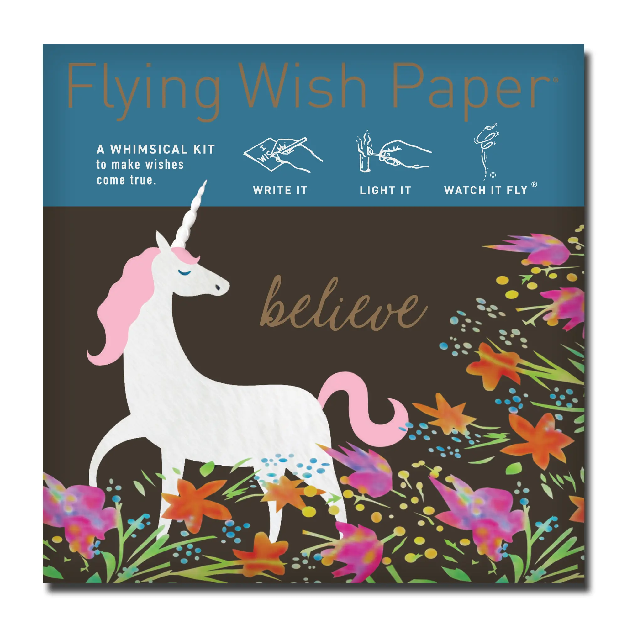 UNICORN Flying Wish Paper - Magical Wishes for Those Who Still Believe | Whimsical Fantasy Wish-Making Activity with Writing Sheets, Launch Platforms & Pencil – Indoor Creative Play for Kids & Adults – Fun Gift