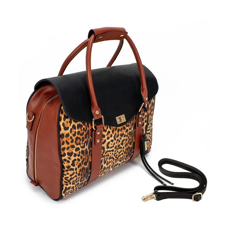 Badgley Mischka Leopard Travel Tote WeekenderBag