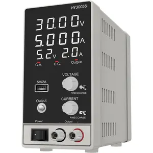 DC Power  Variable 30V 5A,  Adjustable Switching Regulated Power  with 4-Digit LED Display, Coarse and Fine Adjustments,5V2A USB Interface,110V Input