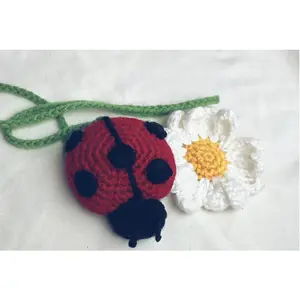 Handmade Crochet Ladybug & Daisy Car Hanger or Bag Charm
