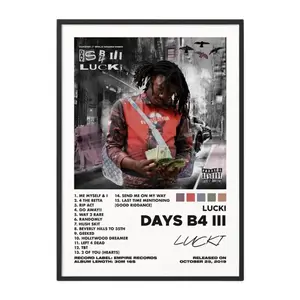 LUCKI - Days B4 III Poster No Frame / Album Cover Poster / Music Gift / Music Wall Decor / Album Art / Gift For Fan