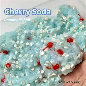 Cherry Soda Handmade Ball, Fun Asmr Stress Relief Toy, Unique Squeezing Toy, Crafted with Care, Perfect Gift, Aesthetic and Textured
