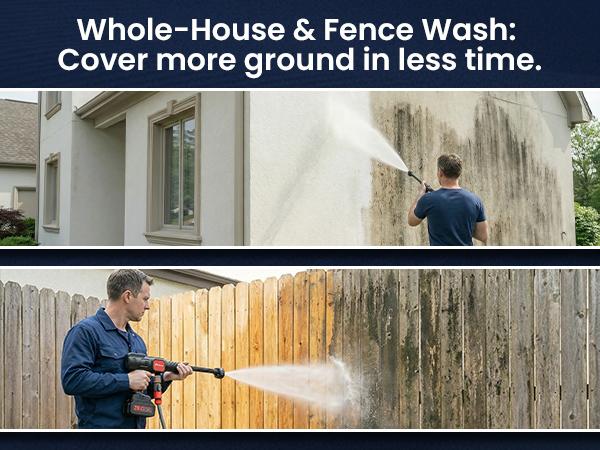 【DealsForYouDays】Cordless Portable Power Pressure Washer, 2000PSI High Pressure Cleaner, Handheld Multi-Purpose Nozzle Car Wash Equipment with 4.0Ah Battery Charger & 6-in-1 Nozzle for Home Floor Cleaning, Portable Power Pressure Washers