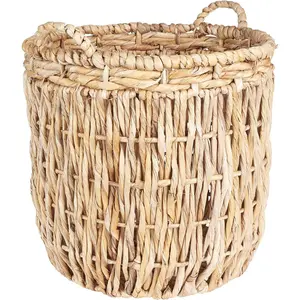 Brown Tall Round Wicker Storage Basket 19'' x 25''