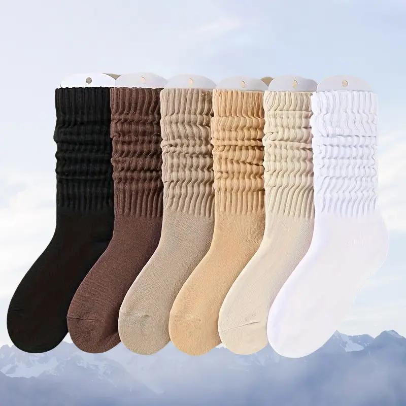 6 Pairs Women Slouch Socks Cotton Scrunch Socks Thigh High Boot Socks Knit Stacked Knee Long Socks 6 Pairs Women Slouch Socks Cotton Scrunch Socks Thigh High Boot Socks Knit Stacked Knee Long Socks