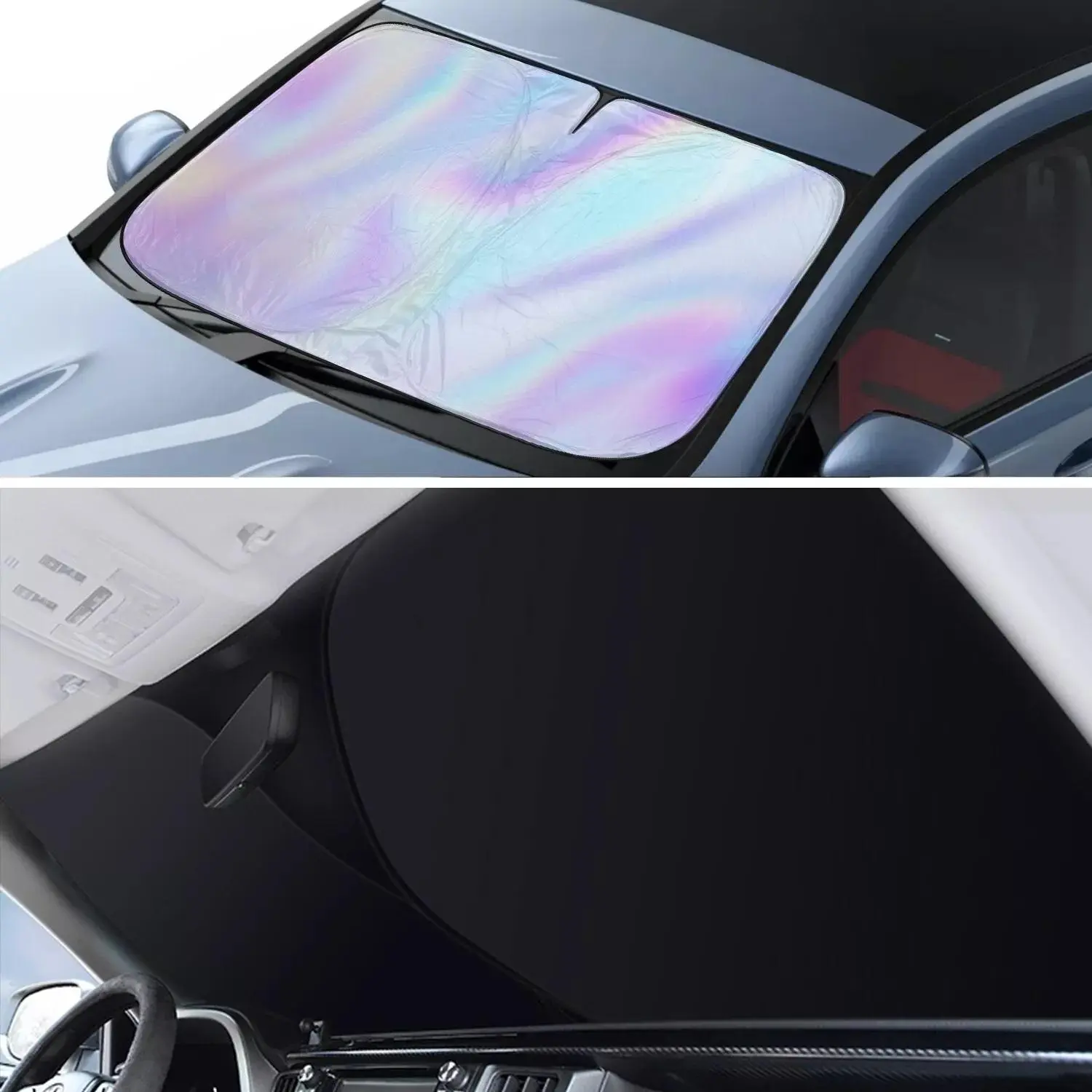 [2025 Upgrade] Windshield & Sunroof Laser Sunshade Covers - UV/Heat Protection System for Vehicles | Thermal Shield Technology | Universal Fit up to SUV