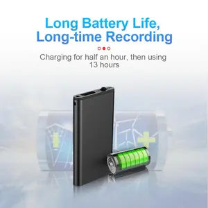 Professional Black Metal Durable Voice Activated Recorder - Ultra-Thin Tiny Mini, 4-32GB Storage, Audio Sound, Noise Reduction, 8GB MP3 Player Functionality, Retro TV Shape, Compact Magnetic Phone Screen Amplifier