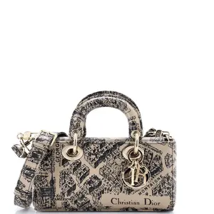 Pre-owned Dior Leather Top Handle Bags Christian Lady D Joy Bag Printed Small by Rebag