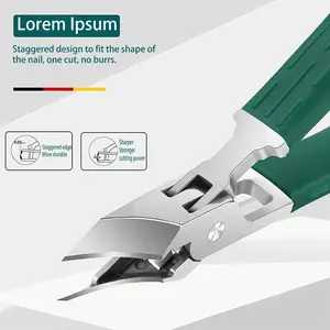 Three Sets of Eagle Beak Beveled Nail Clippers - Wide Jaw Opening Anti-Splash Slanted Nail Clipper, 25 Degree Oblique Nail Clipper, Ingrown Toenail Clippers for Thick Nails for Seniors, Ergonomic Non‑Slip Grip, Heavy Duty Toenail Trimmer