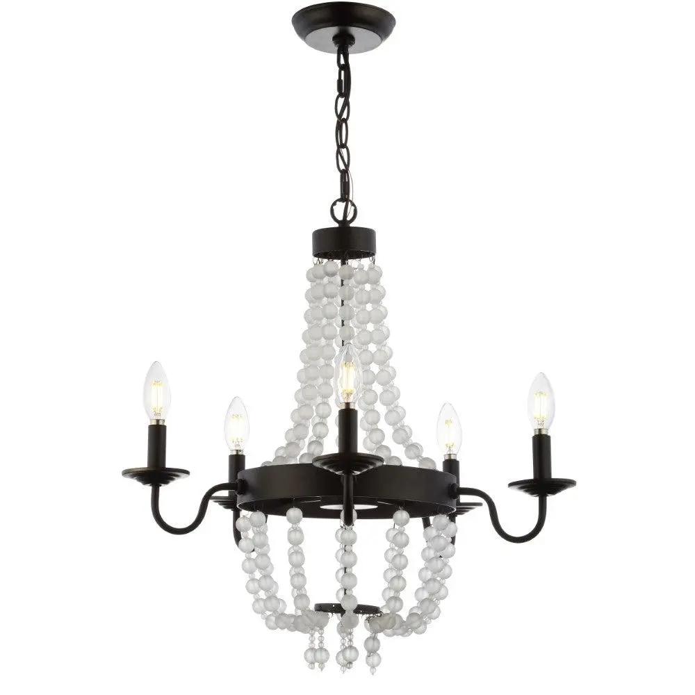JONATHAN Y Nova 21.5" Acrylic Beaded LED Chandelier, Led Lighting, Light Fixture JONATHAN Y Nova 21.5" Acrylic Beaded LED Chandelier, Led Lighting, Light Fixture