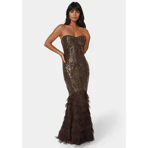 Sequin Feather Gown
