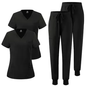 COZYFIT Scrubs for Women 2-Piece Set - Stretch V-Neck Scrub Top & Jogger Pant with 8 Pockets COZY SCRUBS summervibes Workwear Uniforms Minimalist Clothes