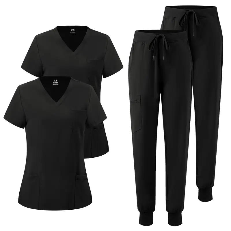COZYFSCRUBS Luna Vital Set for Women 2-Piece Set - Stretch V-Neck Scrub Top & Jogger Pant with 8 Pockets COZYFIT #summervibes Workwear Uniforms Minimalist Clothes