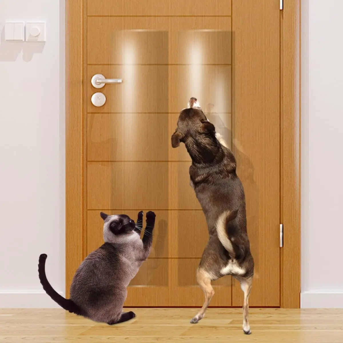 KEBE Door Scratch Protector, Protect Your Furniture Wall with Clear Premium Heavy Duty Door Cover Scratch Shield Guard for Dog Cat Scratching, in X .in