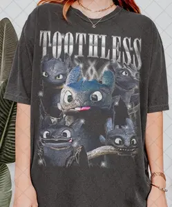 Retro 90s Comfort Colors Toothless T-Shirt, How to Train Your Dragon Est 2010 Bootleg Fan Tshirt, Gift For Women and Man Unisex T-Shirt