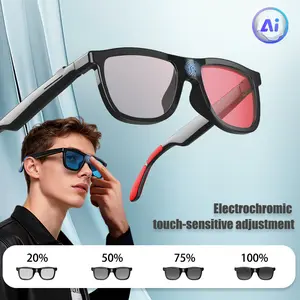 AI Smart Glasses with Electrochromic Lenses, Bluetooth Music & Calling, Real-Time Translation, Touch-Sensitive Tint Adjustment, Wireless Audio Sunglasses for Driving, Travel & Outdoor Use
