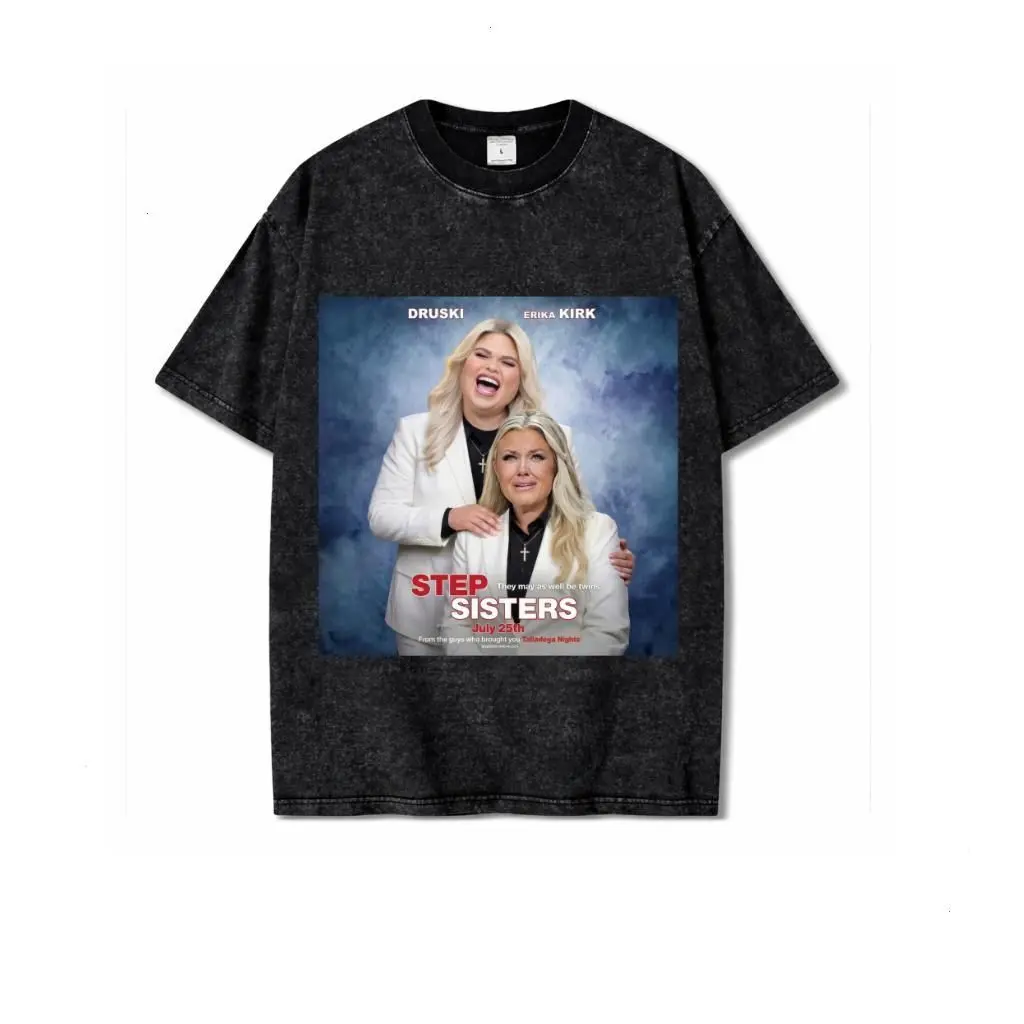 Druski x Erika Kirk Funny Shirt, Cotton T-Shirt, Top Fashion Step Sis Tee