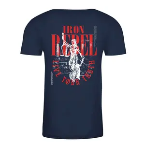 Lady Justice Tee (Navy) Premium Fitted Gym T-Shirt