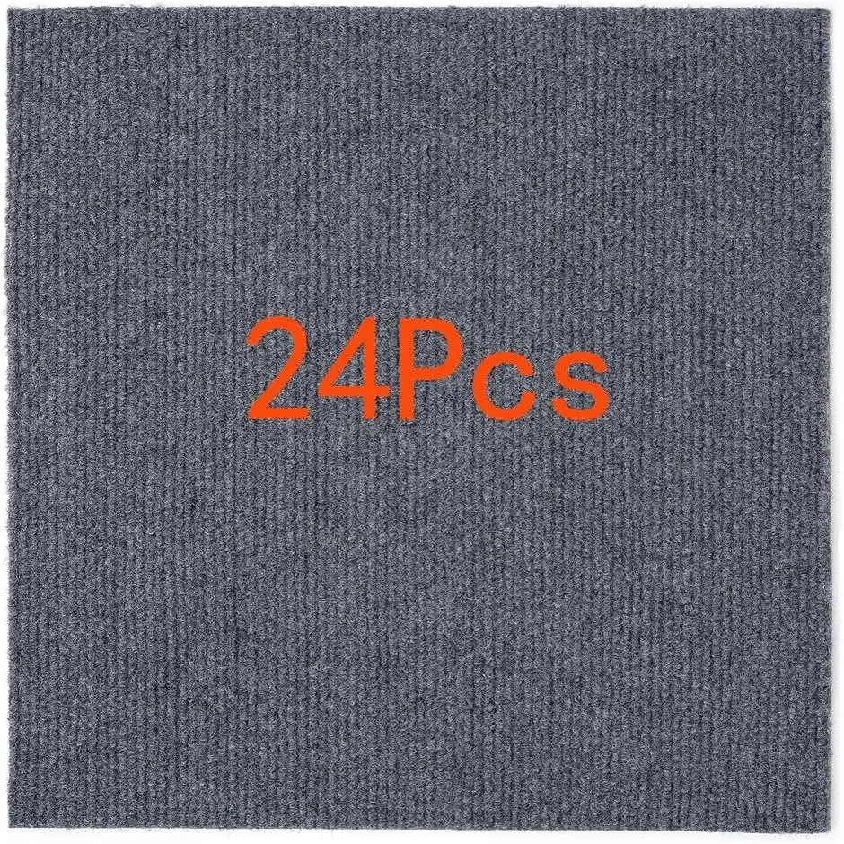 Self Adhesive Carpet Tile, Easy-to-Peel-and-Stick Floor Tile for Home & Party Use, 12 Tiles/12 sq Ft